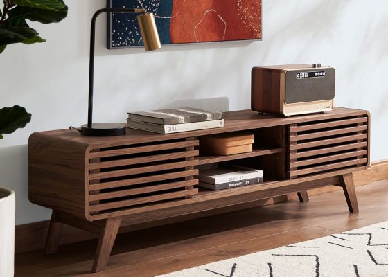 mopio Ensley 59" Walnut TV Stand for 55/60/65 inch TV