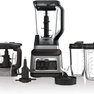 Mega Kitchen System, 72 oz. Pitcher, 8-Cup Food Processor, 16 oz. Single Serve Cup, 1500-Watt, Black