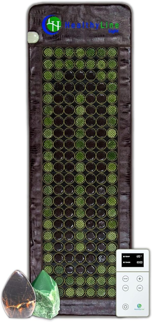 HealthyLine Far Infrared Heating Pad - Hot Stones Jade Tourmaline - Negative Ions - Mesh JT Mat Full 7224 Soft Light InfraMat Pro?